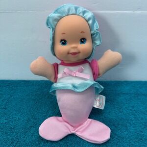 Babys First Goldberger Mermaid Plush Doll Vinyl Face Pink Blue 3109-21